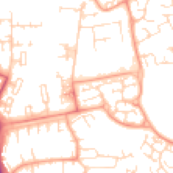 Daytime road noise heatmap for SG1 4GN
