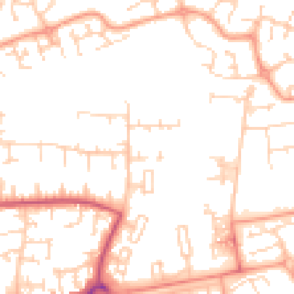 Daytime road noise heatmap for SG1 4PR