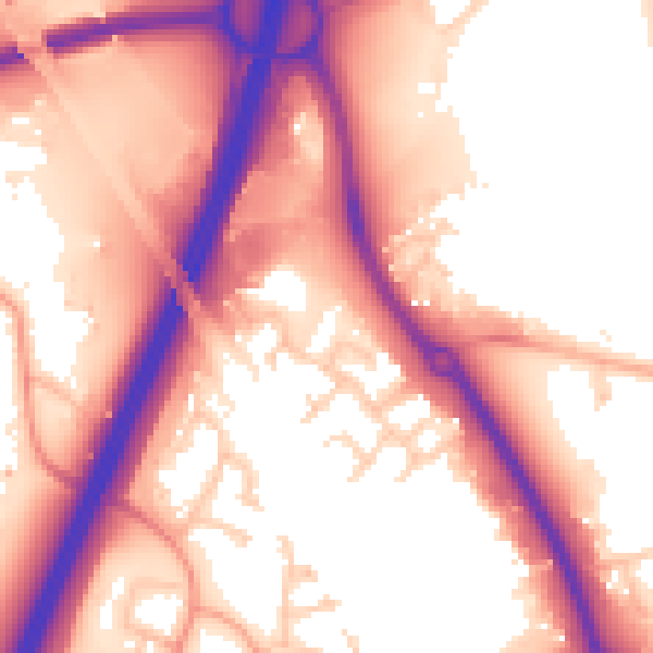 Daytime road noise heatmap for SG1 4RR