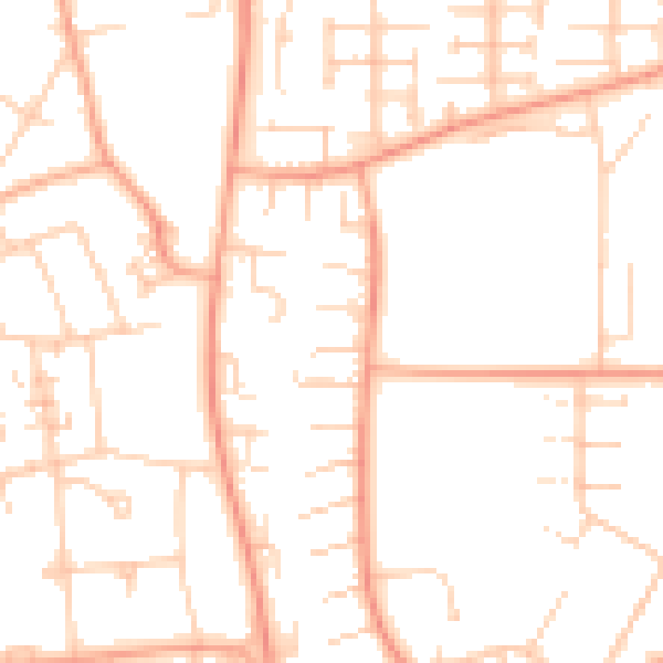 Daytime road noise heatmap for SG1 5EL