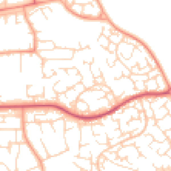 Daytime road noise heatmap for SG1 5RF