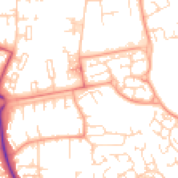 Daytime road noise heatmap for SG1 5SS