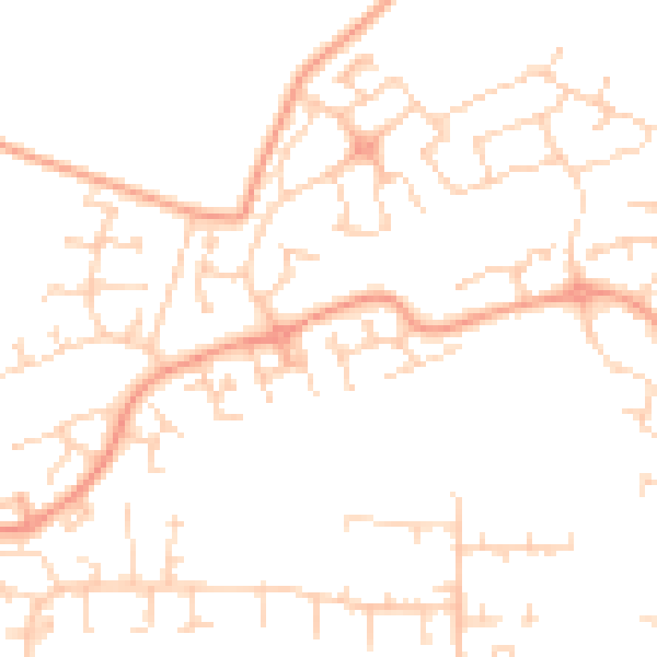 Daytime road noise heatmap for SG1 6BE