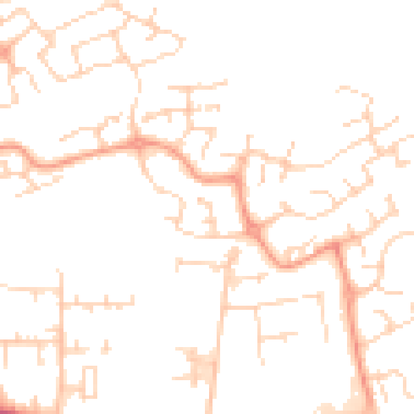 Daytime road noise heatmap for SG1 6DS
