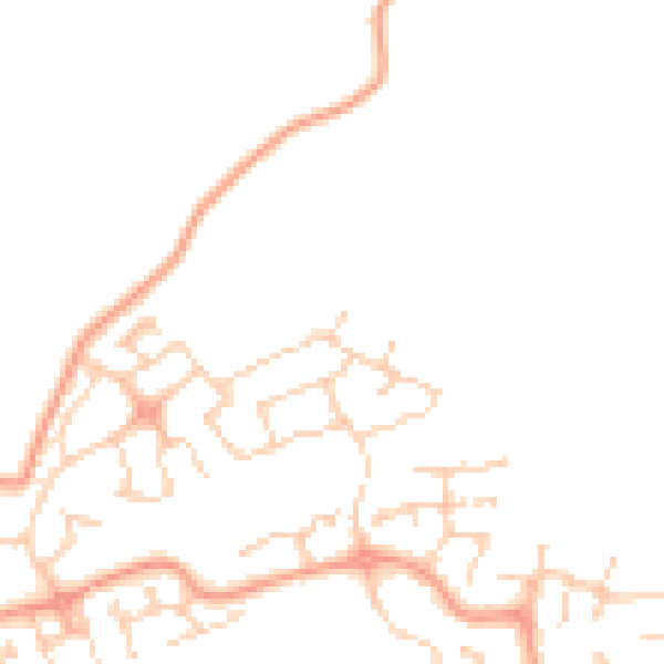 Daytime road noise heatmap for SG1 6GR