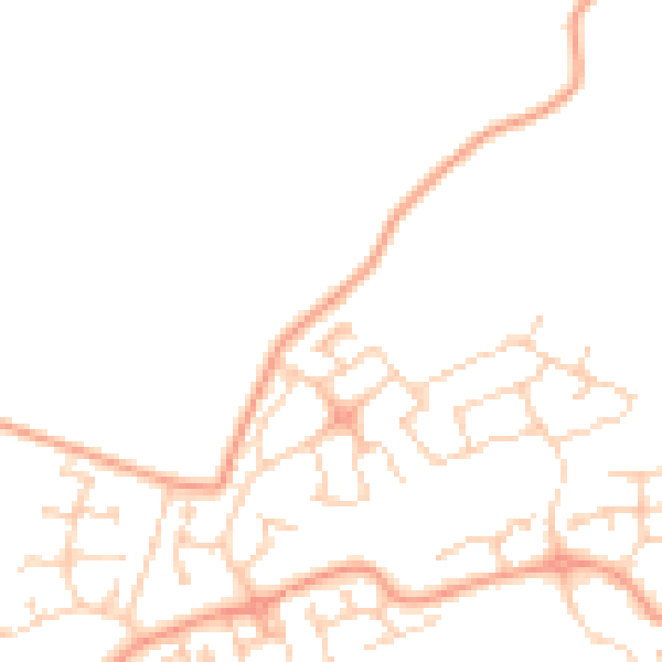 Daytime road noise heatmap for SG1 6HB