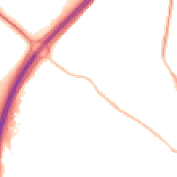 Night-time road noise heatmap for SG12 0AX