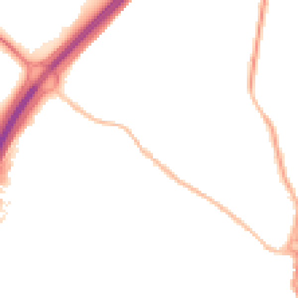 Night-time road noise heatmap for SG12 0AY
