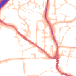 Daytime road noise heatmap for SG12 0BD