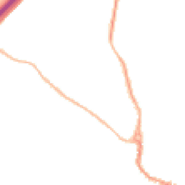 Night-time road noise heatmap for SG12 0BD