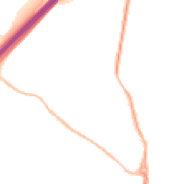 Night-time road noise heatmap for SG12 0BG