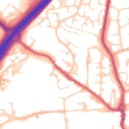 Daytime road noise heatmap for SG12 0BH