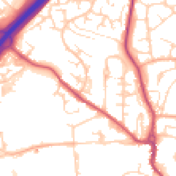 Daytime road noise heatmap for SG12 0BU