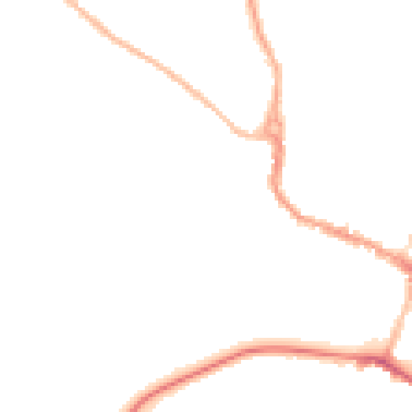 Night-time road noise heatmap for SG12 0DE
