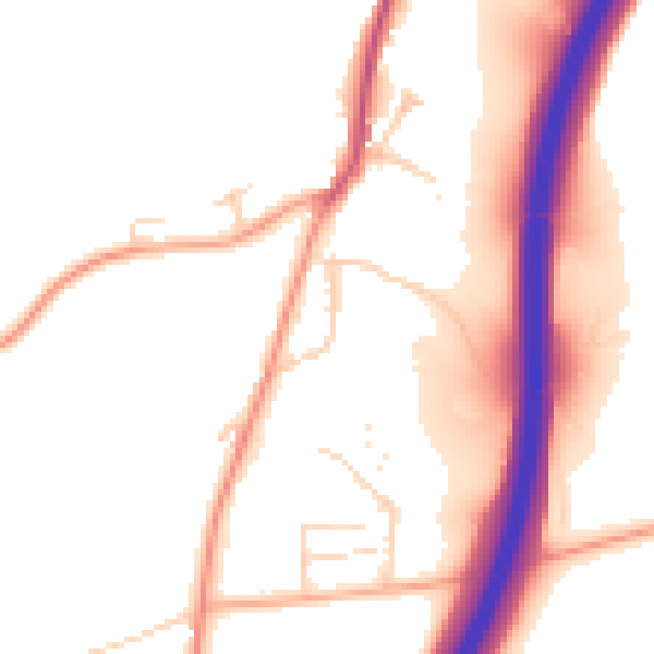Daytime road noise heatmap for SG12 0SY