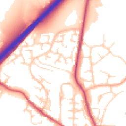 Daytime road noise heatmap for SG12 0XF