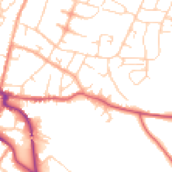 Daytime road noise heatmap for SG12 7AP