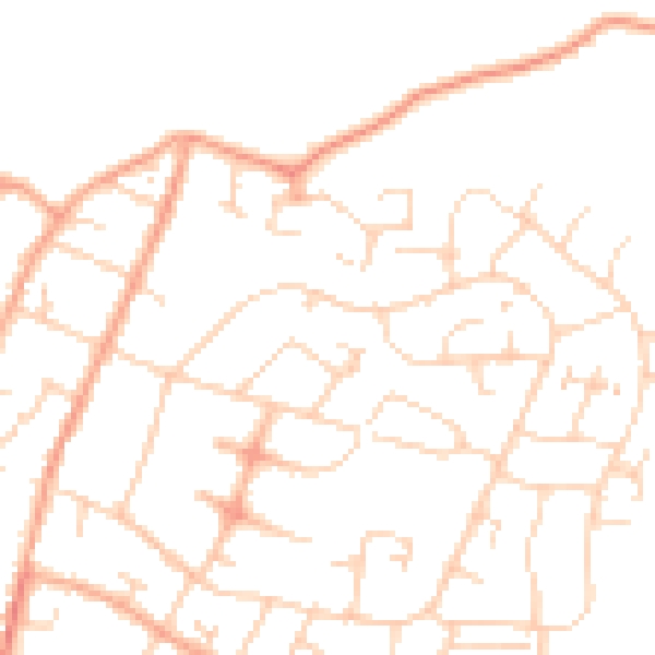 Daytime road noise heatmap for SG12 7LS