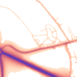 Daytime road noise heatmap for SG12 8BQ