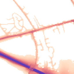 Daytime road noise heatmap for SG12 8DE