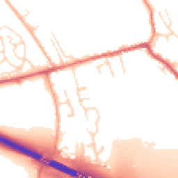Daytime road noise heatmap for SG12 8JN
