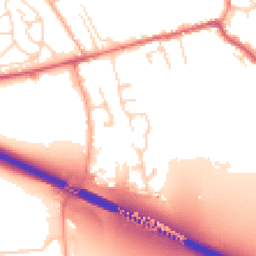 Daytime road noise heatmap for SG12 8LL