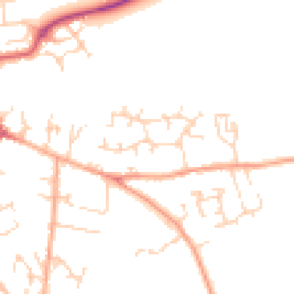Daytime road noise heatmap for SG17 5RZ