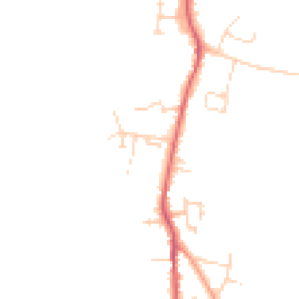 Daytime road noise heatmap for SG18 9QE
