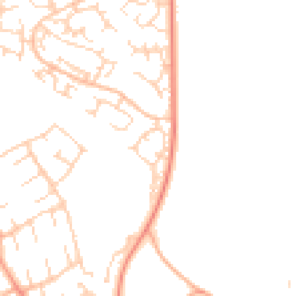 Daytime road noise heatmap for SG2 7DL