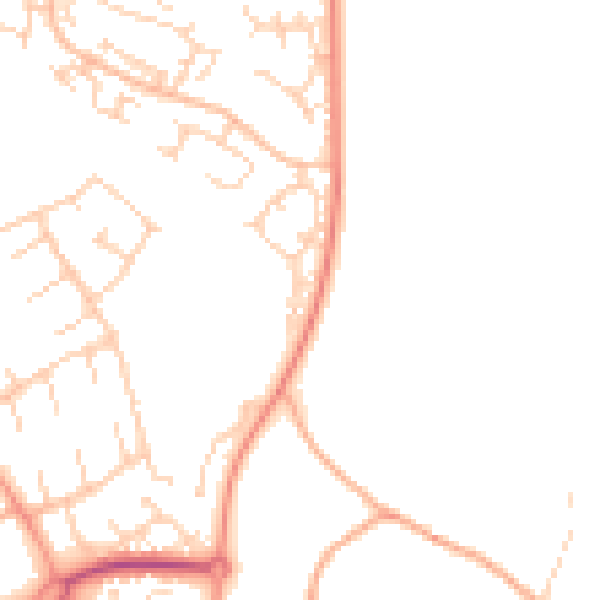 Daytime road noise heatmap for SG2 7DP