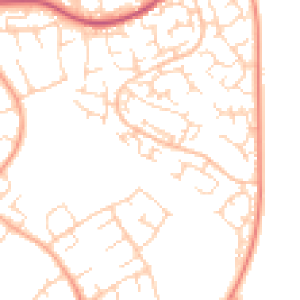Daytime road noise heatmap for SG2 7QR