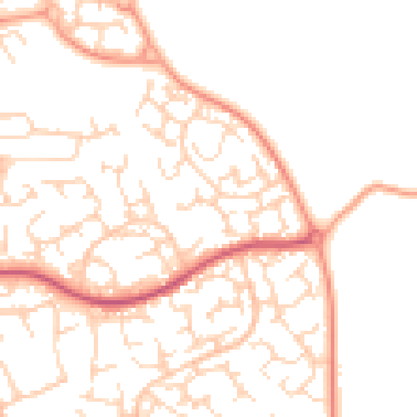 Daytime road noise heatmap for SG2 7QY