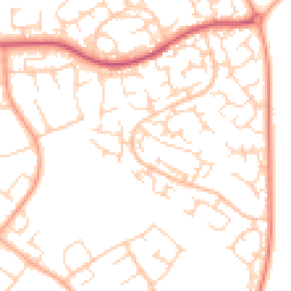 Daytime road noise heatmap for SG2 7RB