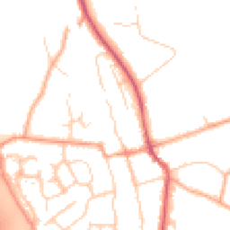 Daytime road noise heatmap for SG3 6AB