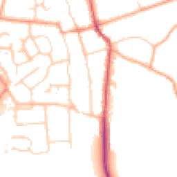 Daytime road noise heatmap for SG3 6DE