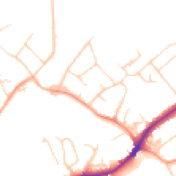 Daytime road noise heatmap for SG4 0BF