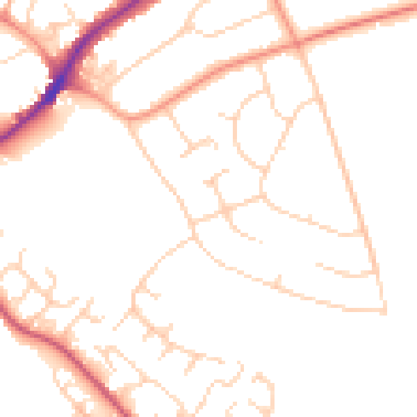 Daytime road noise heatmap for SG4 0NJ