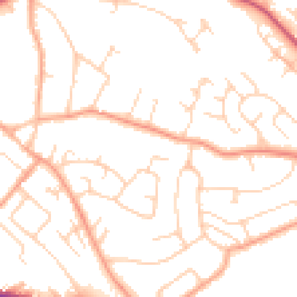 Daytime road noise heatmap for SG4 9FL