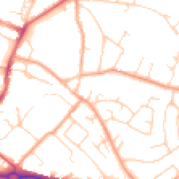 Daytime road noise heatmap for SG4 9HJ