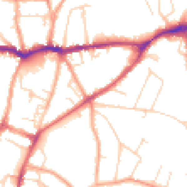 Daytime road noise heatmap for SG4 9ST