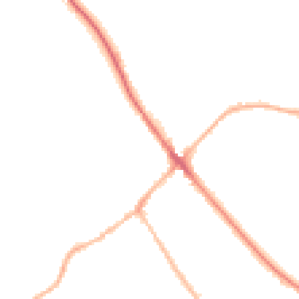Night-time road noise heatmap for SG7 5AH