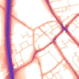 Daytime road noise heatmap for SG7 5AS