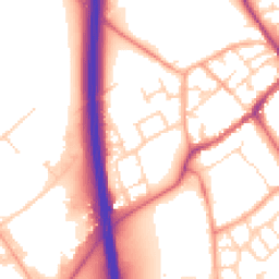 Daytime road noise heatmap for SG7 5AZ
