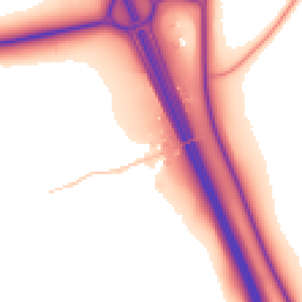 Daytime road noise heatmap for SG7 5EP
