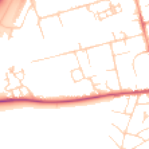 Daytime road noise heatmap for SG8 5BP