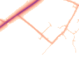 Daytime road noise heatmap for SG8 5FY