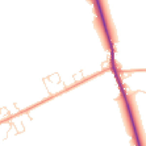 Daytime road noise heatmap for SG8 5JY