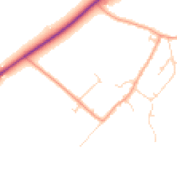 Daytime road noise heatmap for SG8 5PW