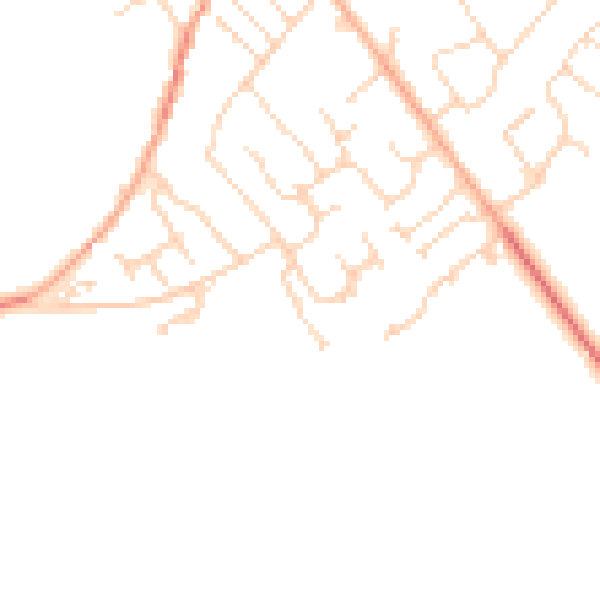 Daytime road noise heatmap for SG8 6EQ