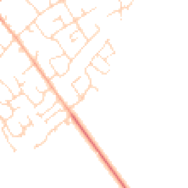 Daytime road noise heatmap for SG8 6FZ